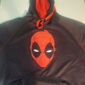 Marvel Deadpool Hoodie Mens Size Large black‎ Graphic